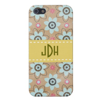 aqua_pink_tan_abstract_floral_monogram_iphone_case from oddfrogg.jpg